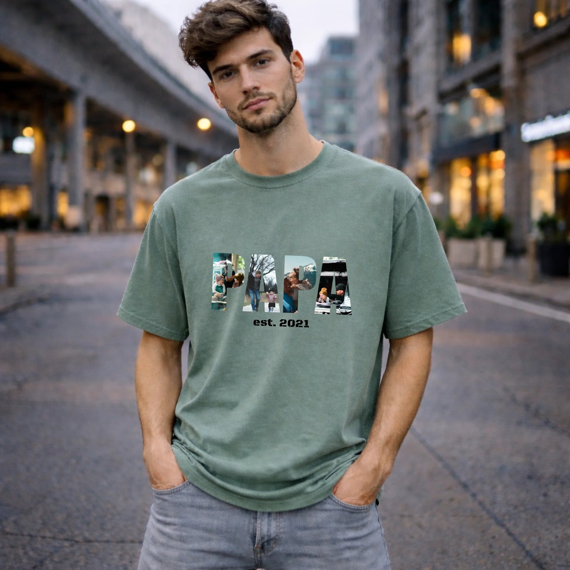 FamilySurprise-oversizeshirt-Herren-vorne-grün