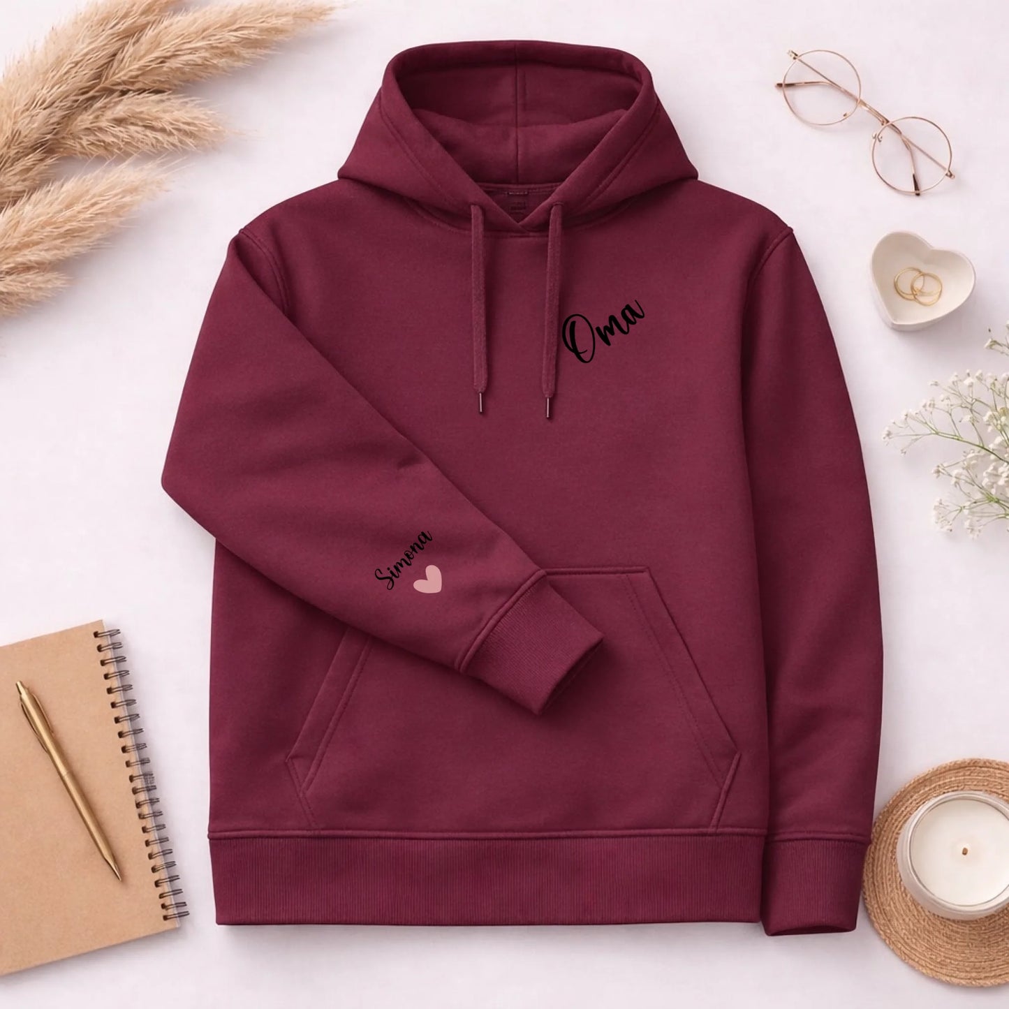 FamilySurprise-Hoodie-bordeuax-ärmel
