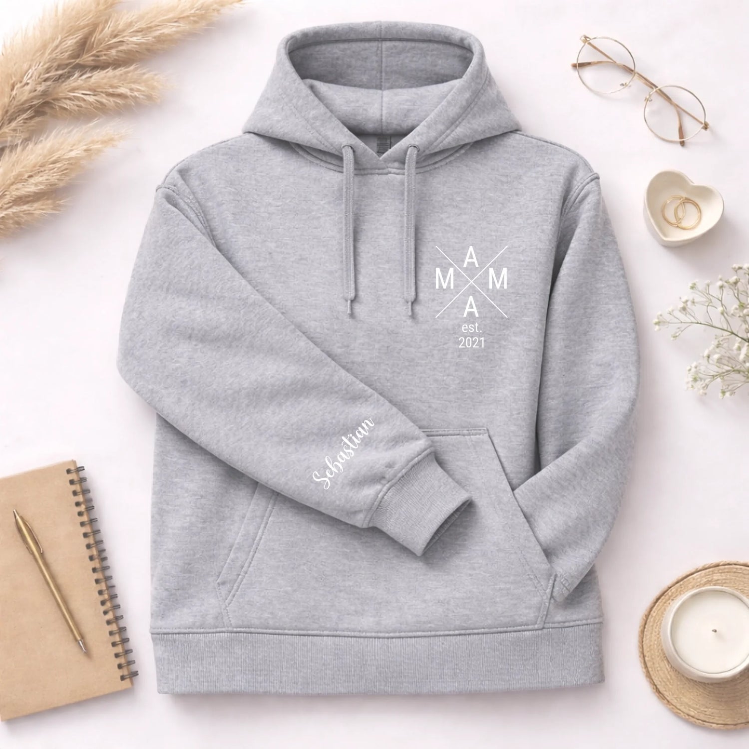 FamilySurprise-Hoodie-grau-ärmel
