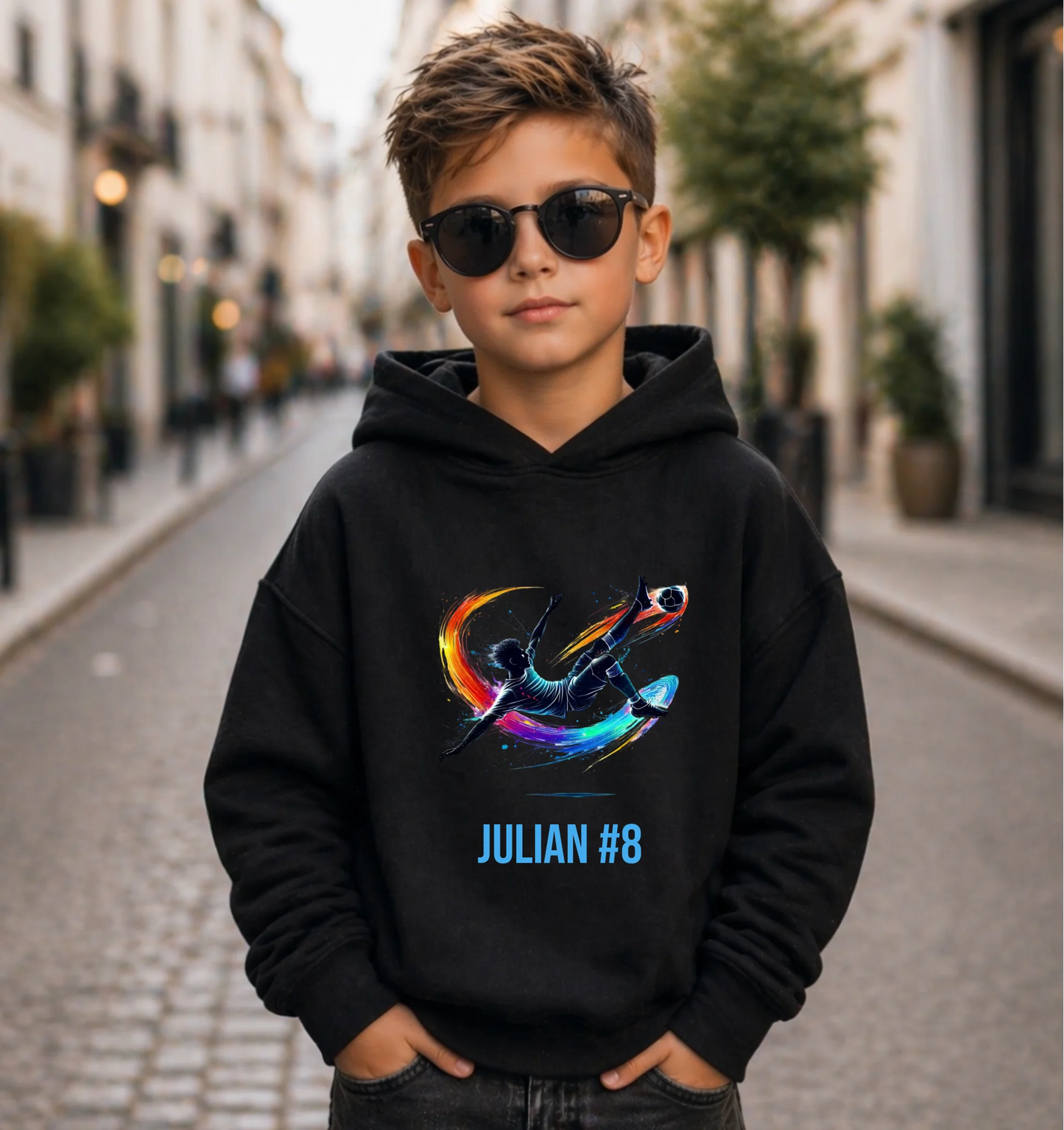 FamilySurprise-Kinder-Hoodie-vorne-junge-schwarz