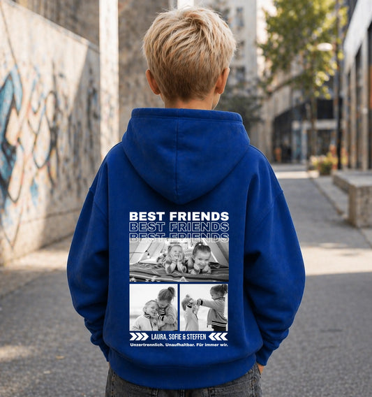 FamilySurprise-Kinderhoodie- junge-hinten-blau