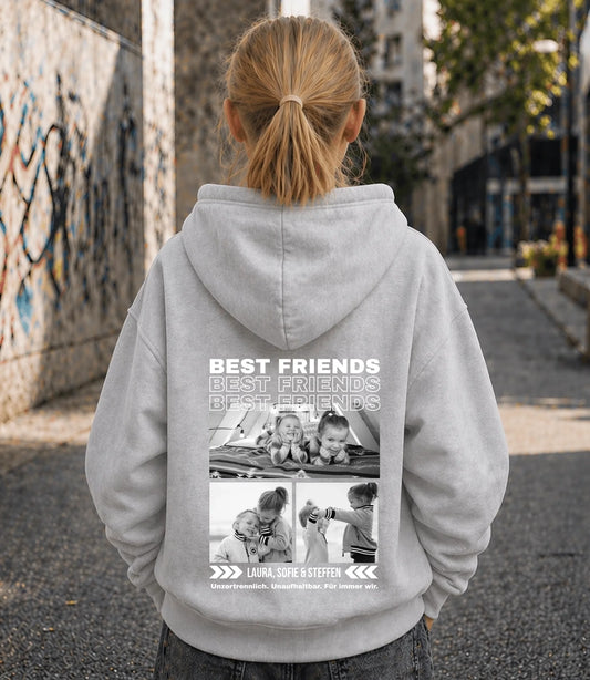 FamilySurprise-Kinderhoodie- mädchen-hinten-grau