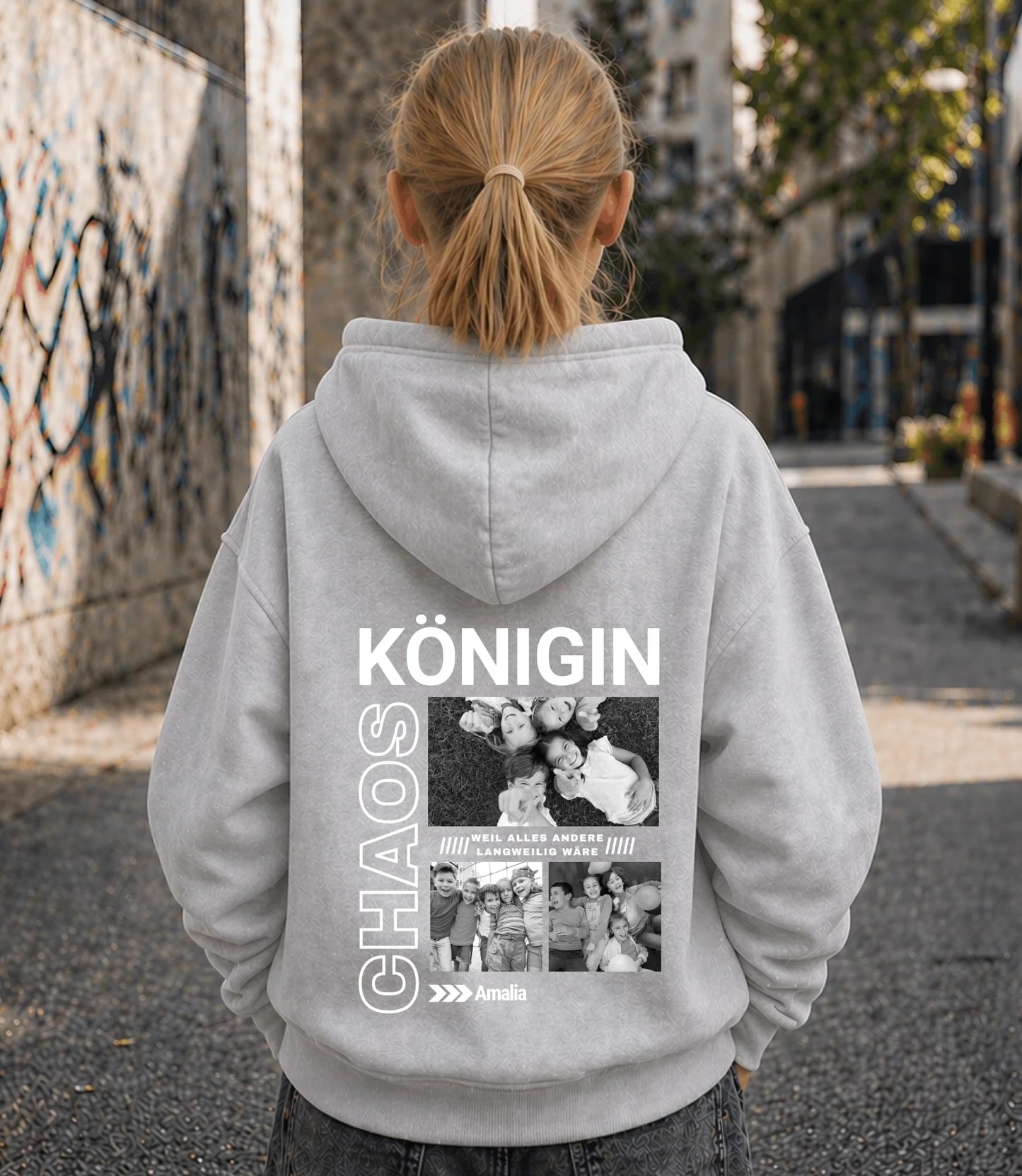 FamilySurprise-Kinderhoodie- mädchen-hinten-grau