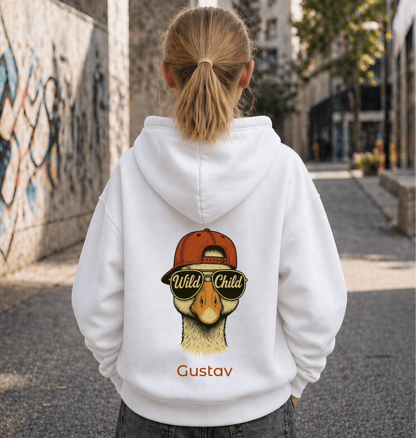 FamilySurprise-Kinderhoodie- mädchen-hinten-weiss