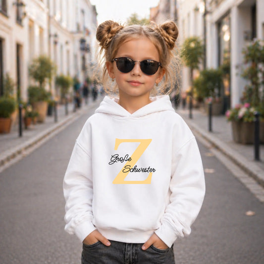 FamilySurprise-Kinder-Hoodie-vorne-mädchen-weiß