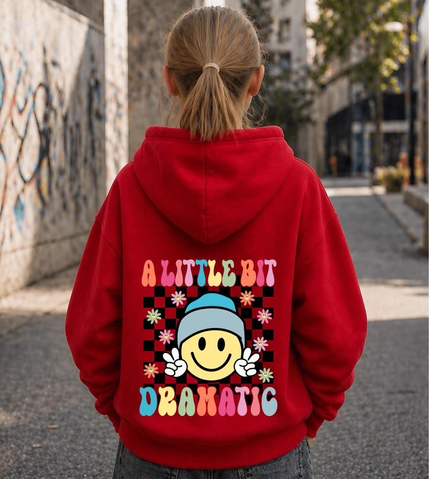 FamilySurprise-Kinderhoodie- mädchen-hinten-rot