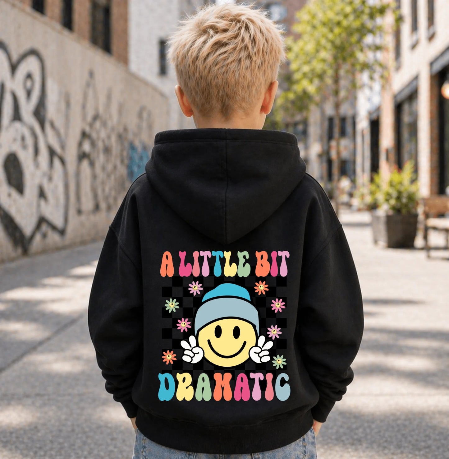 FamilySurprise-Kinderhoodie- junge-hinten-schwarz