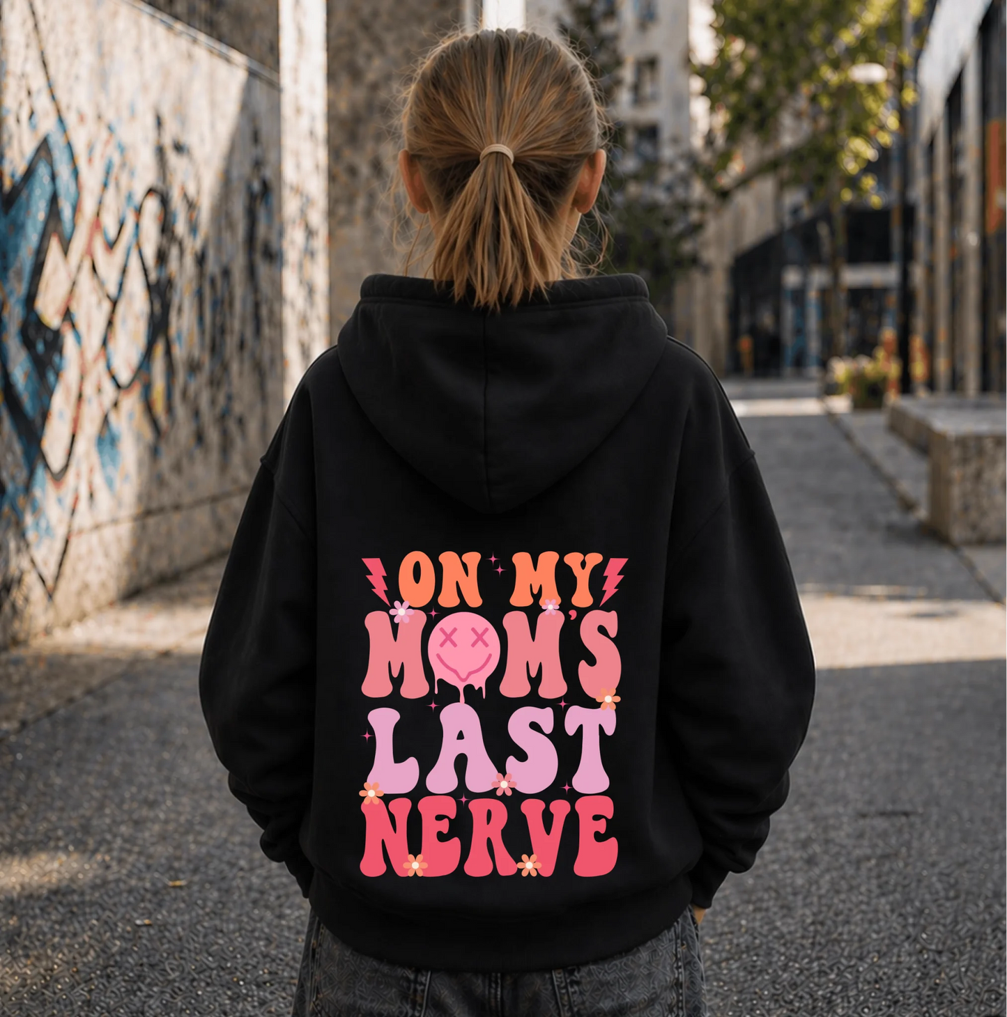 FamilySurprise-Kinderhoodie- mädchen-hinten-schwarz