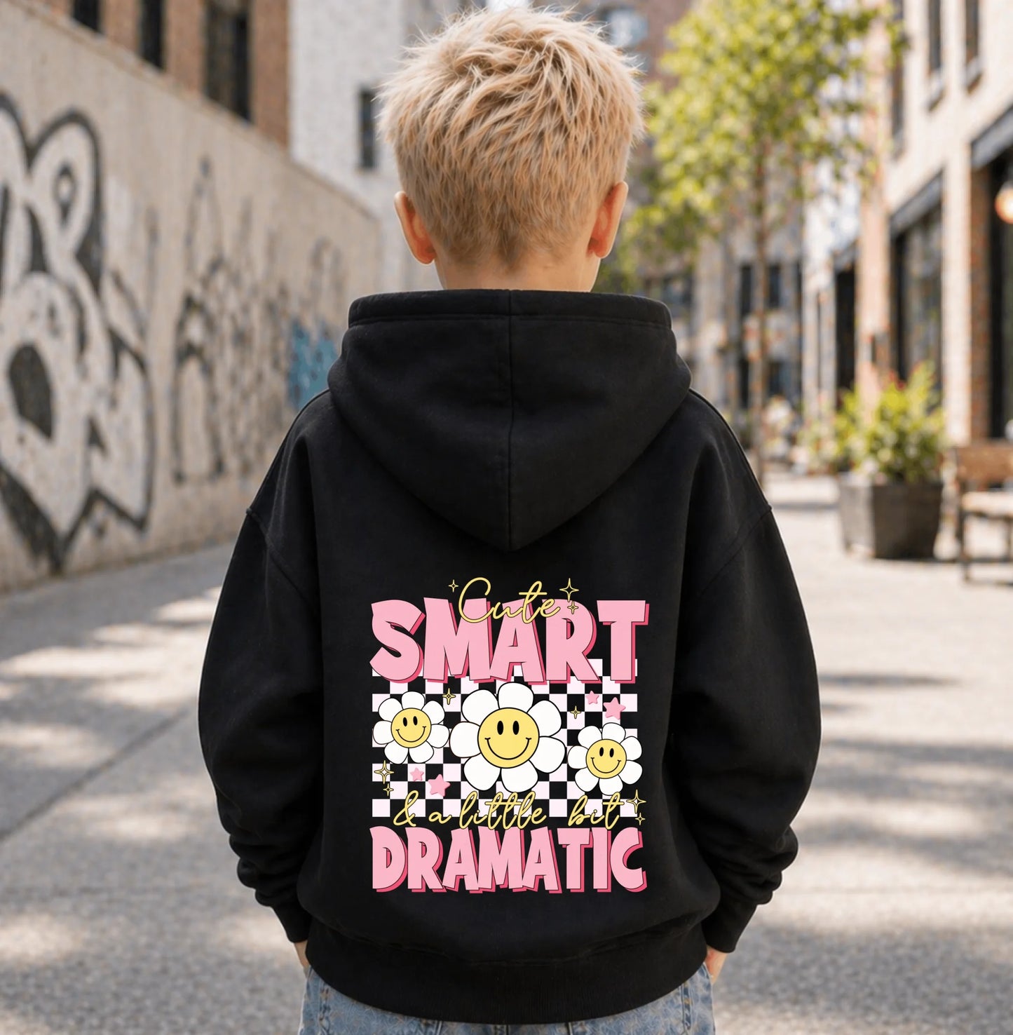 FamilySurprise-Kinderhoodie- junge-hinten-schwarz