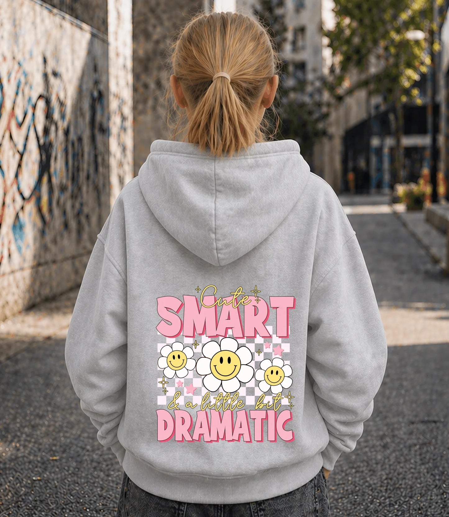 FamilySurprise-Kinderhoodie- mädchen-hinten-grau