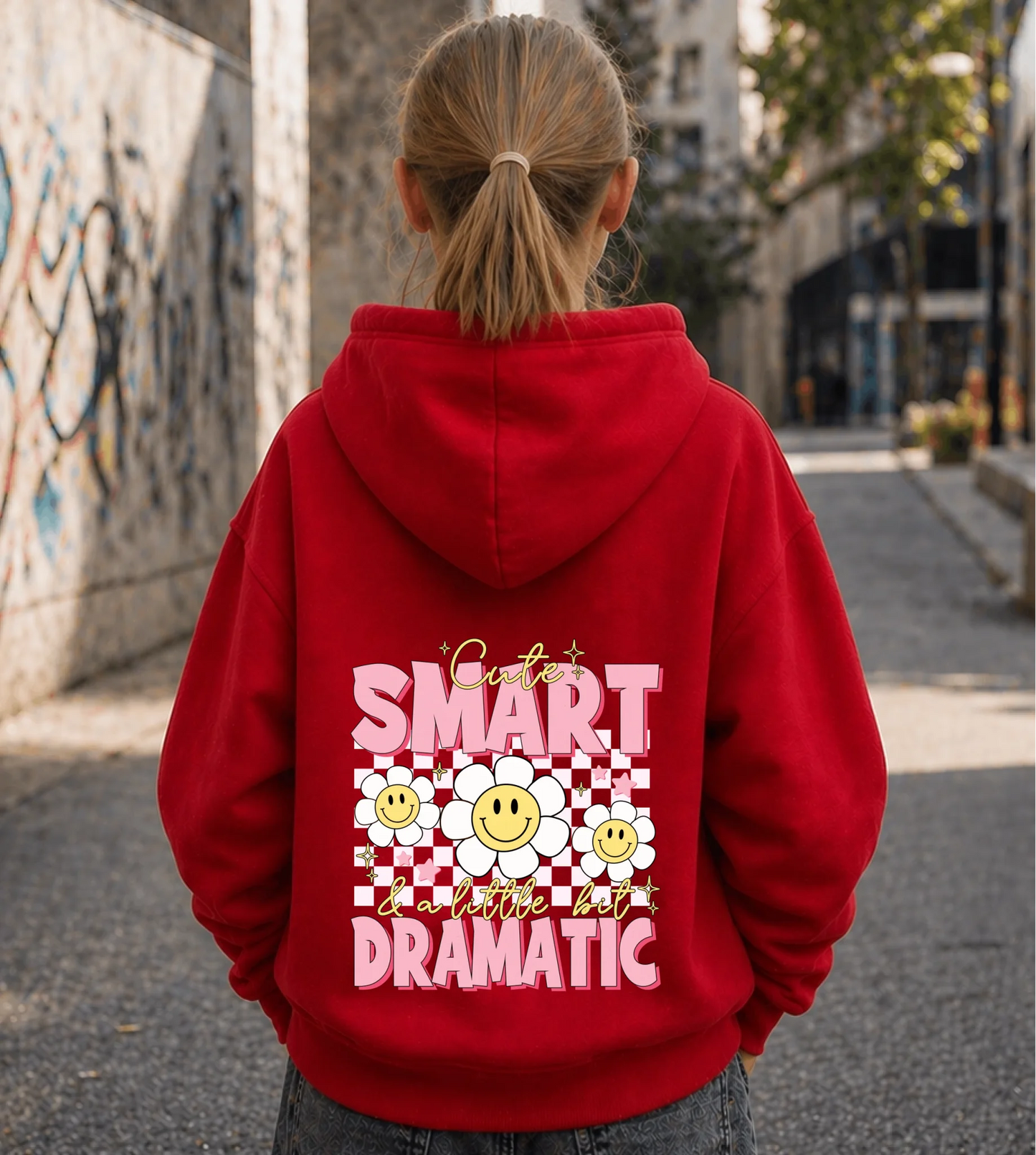 FamilySurprise-Kinderhoodie- mädchen-hinten-rot