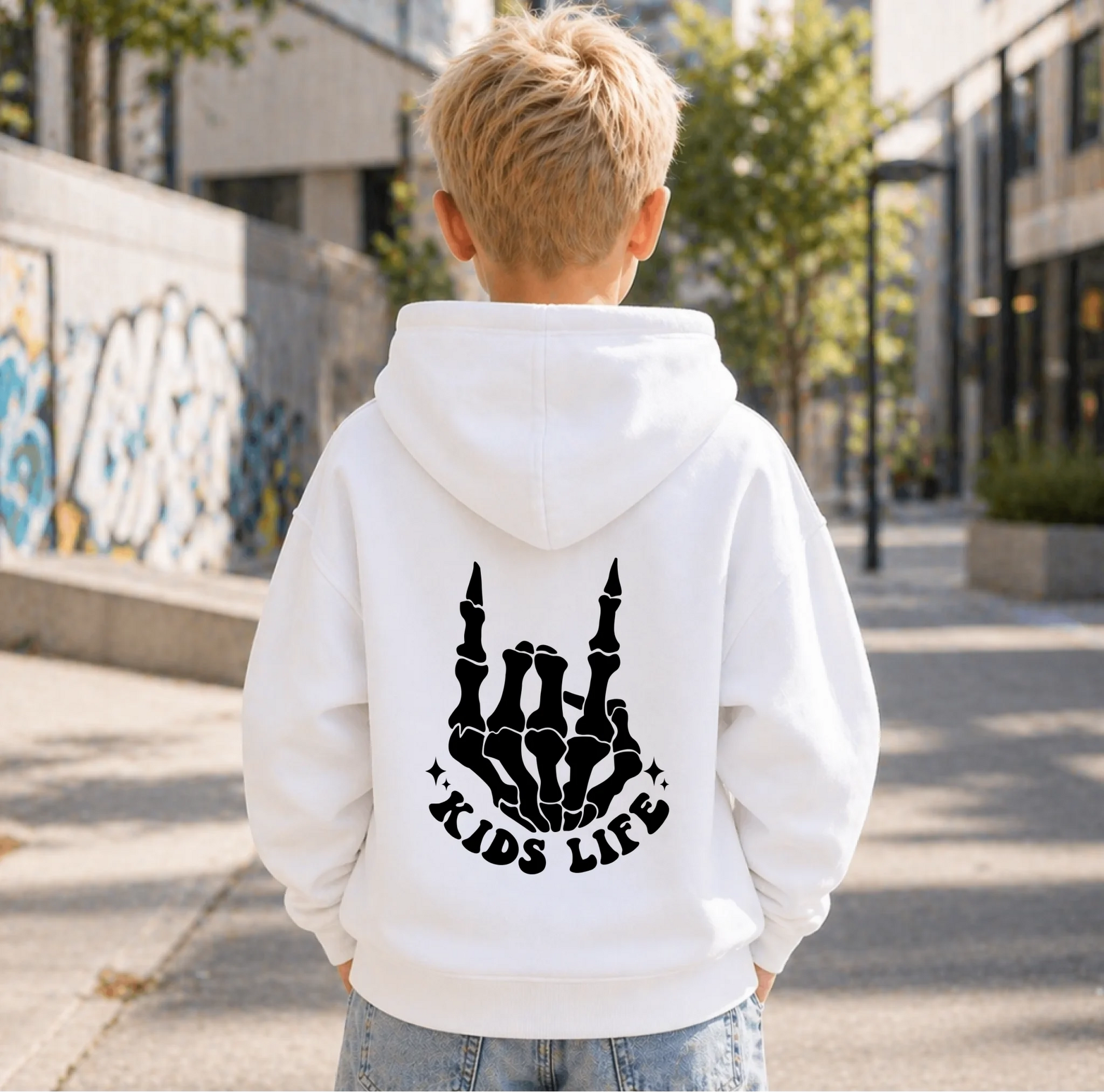 FamilySurprise-Kinderhoodie- junge-hinten-weiß