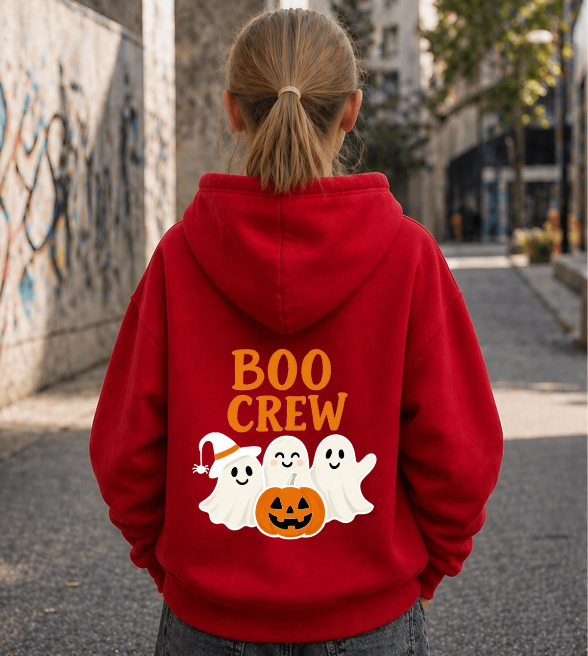 FamilySurprise-Kinderhoodie- mädchen-hinten-rot