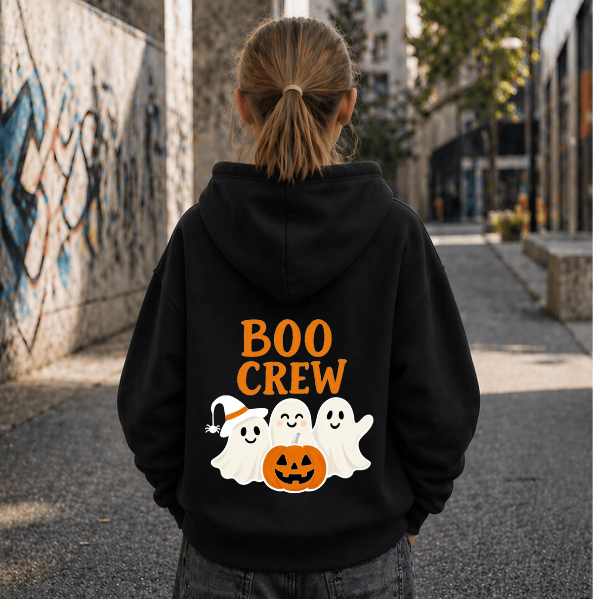 FamilySurprise-Kinderhoodie- mädchen-hinten-schwarz
