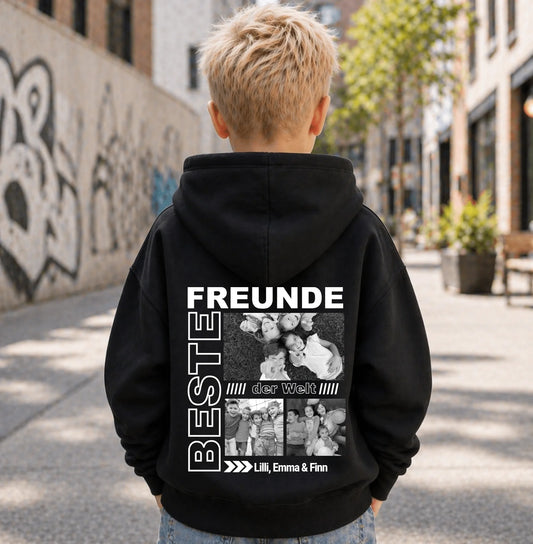 FamilySurprise-Kinderhoodie- junge-hinten-schwarz