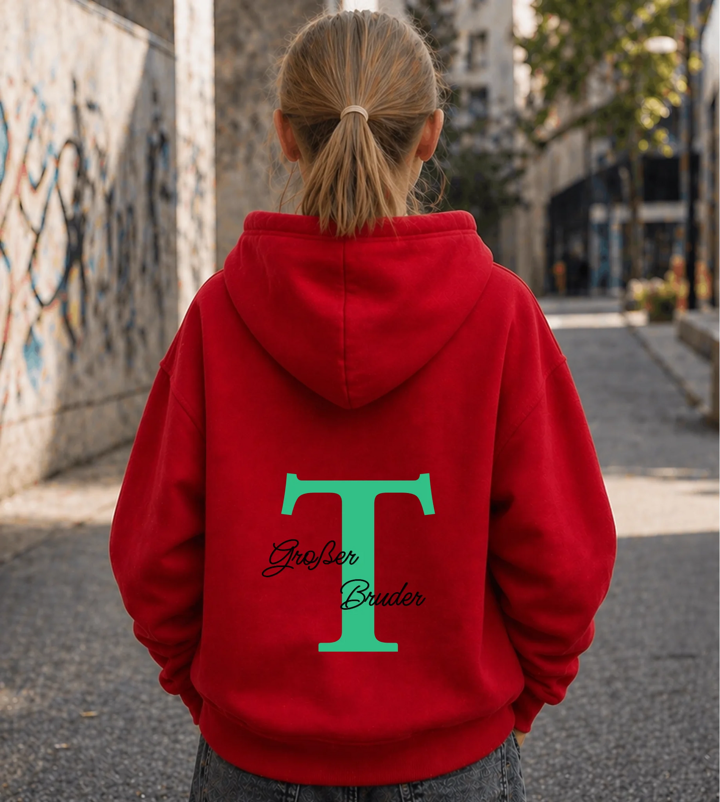 FamilySurprise-Kinderhoodie- mädchen-hinten-rot
