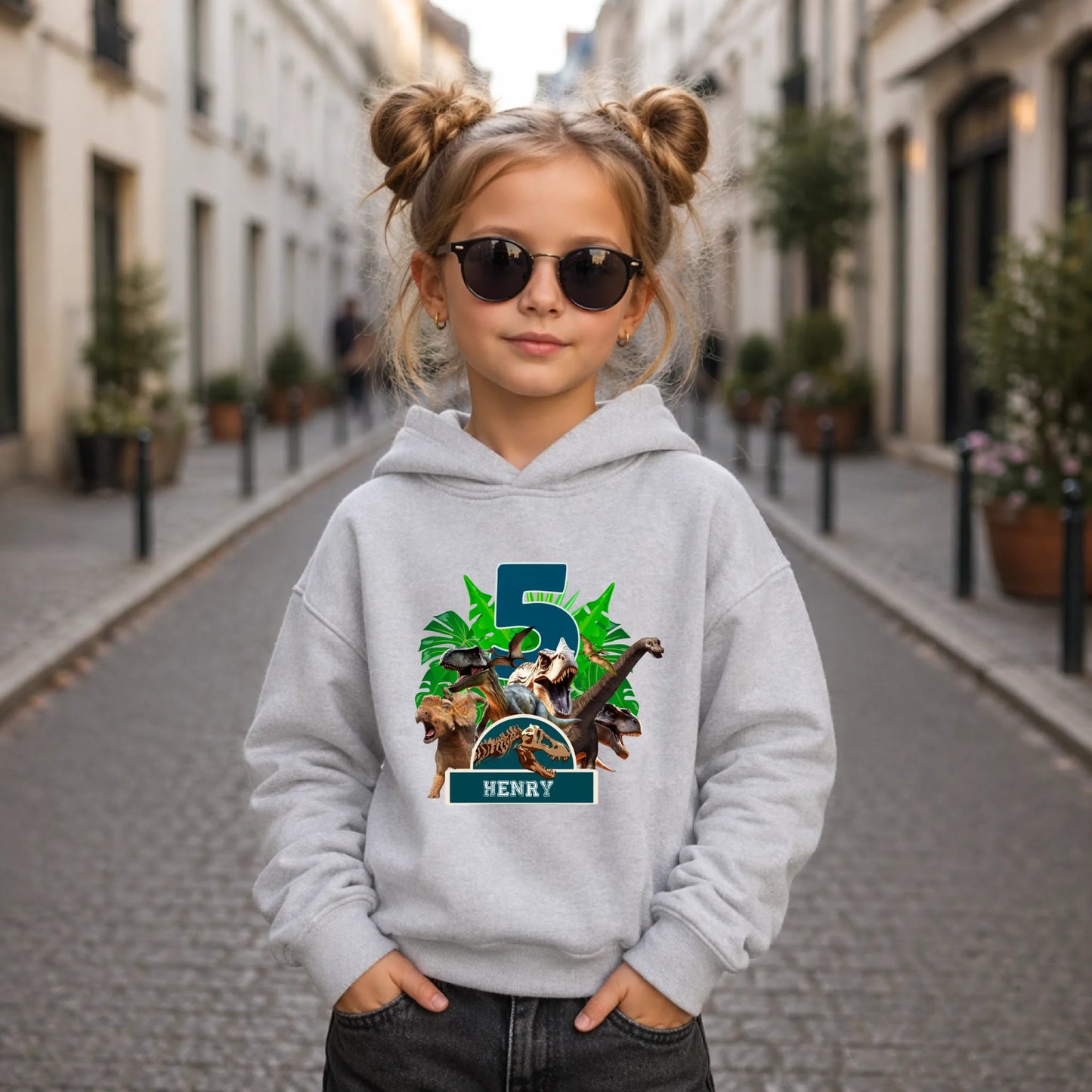 FamilySurprise-Kinder-Hoodie-vorne-mädchen-blau
