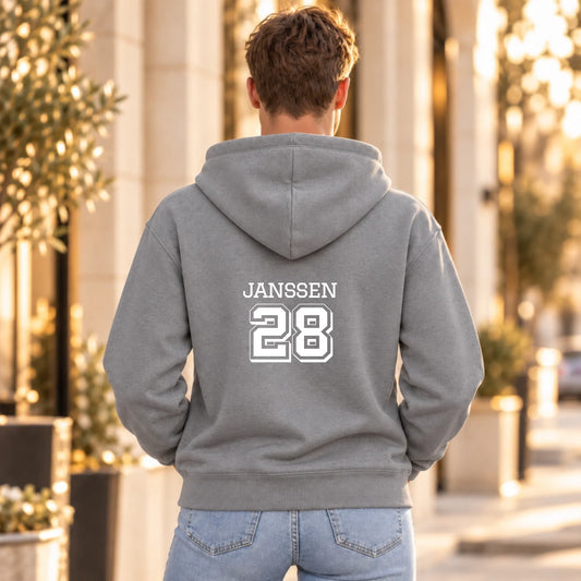 1FamilySurprise-Hoodie_0_Grau_Mann_hinten